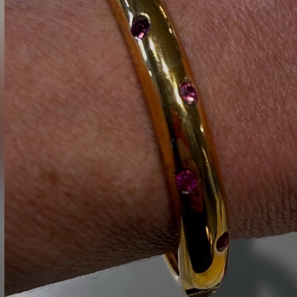 Bloomingdales bought Beautiful Gold Bangle Bracelet with Multi-Colored Stones - Picture 4 of 16